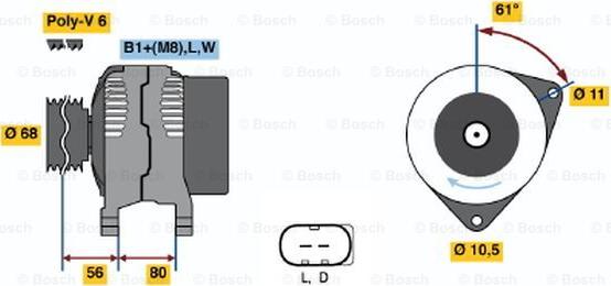 BOSCH 0 124 510 001 - Generator alexcarstop-ersatzteile.com