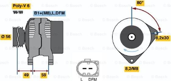 BOSCH 0 124 325 016 - Generator alexcarstop-ersatzteile.com