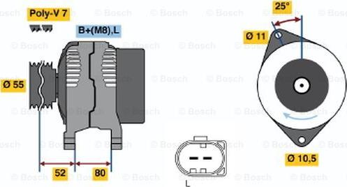 BOSCH 0 124 325 053 - Generator alexcarstop-ersatzteile.com