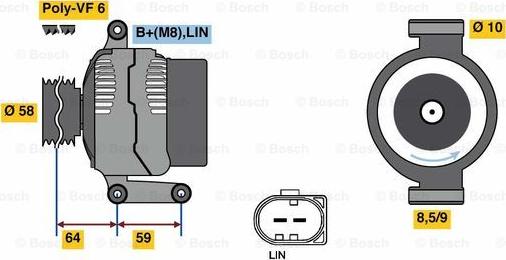 BOSCH 0 125 711 045 - Generator alexcarstop-ersatzteile.com