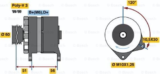 BOSCH 0 120 488 274 - Generator alexcarstop-ersatzteile.com