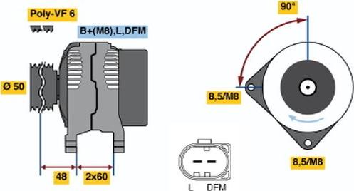 BOSCH 0 121 715 042 - Generator alexcarstop-ersatzteile.com