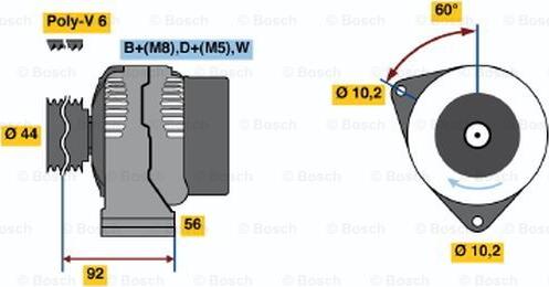 BOSCH 0 123 545 004 - Generator alexcarstop-ersatzteile.com