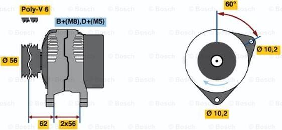 BOSCH 0 123 510 062 - Generator alexcarstop-ersatzteile.com