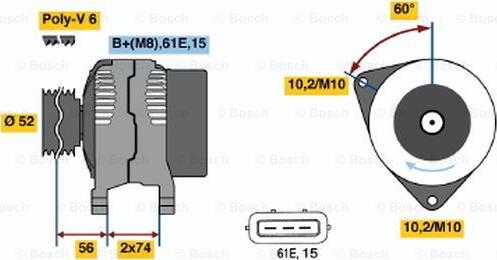 BOSCH 0 123 325 015 - Generator alexcarstop-ersatzteile.com