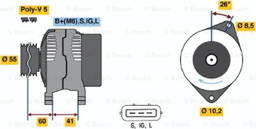 BOSCH 0 123 325 012 - Generator alexcarstop-ersatzteile.com