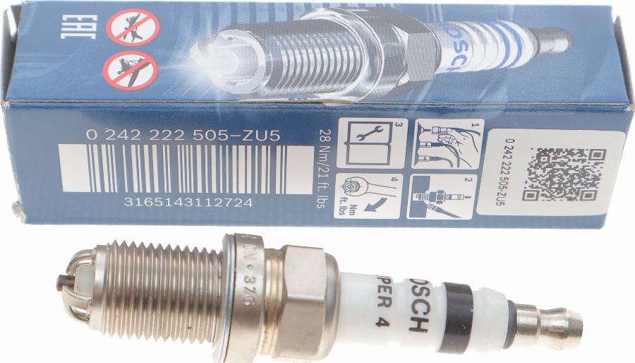 BOSCH 0 242 222 505 - Zündkerze alexcarstop-ersatzteile.com