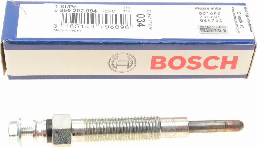 BOSCH 0 250 202 094 - Glühkerze alexcarstop-ersatzteile.com