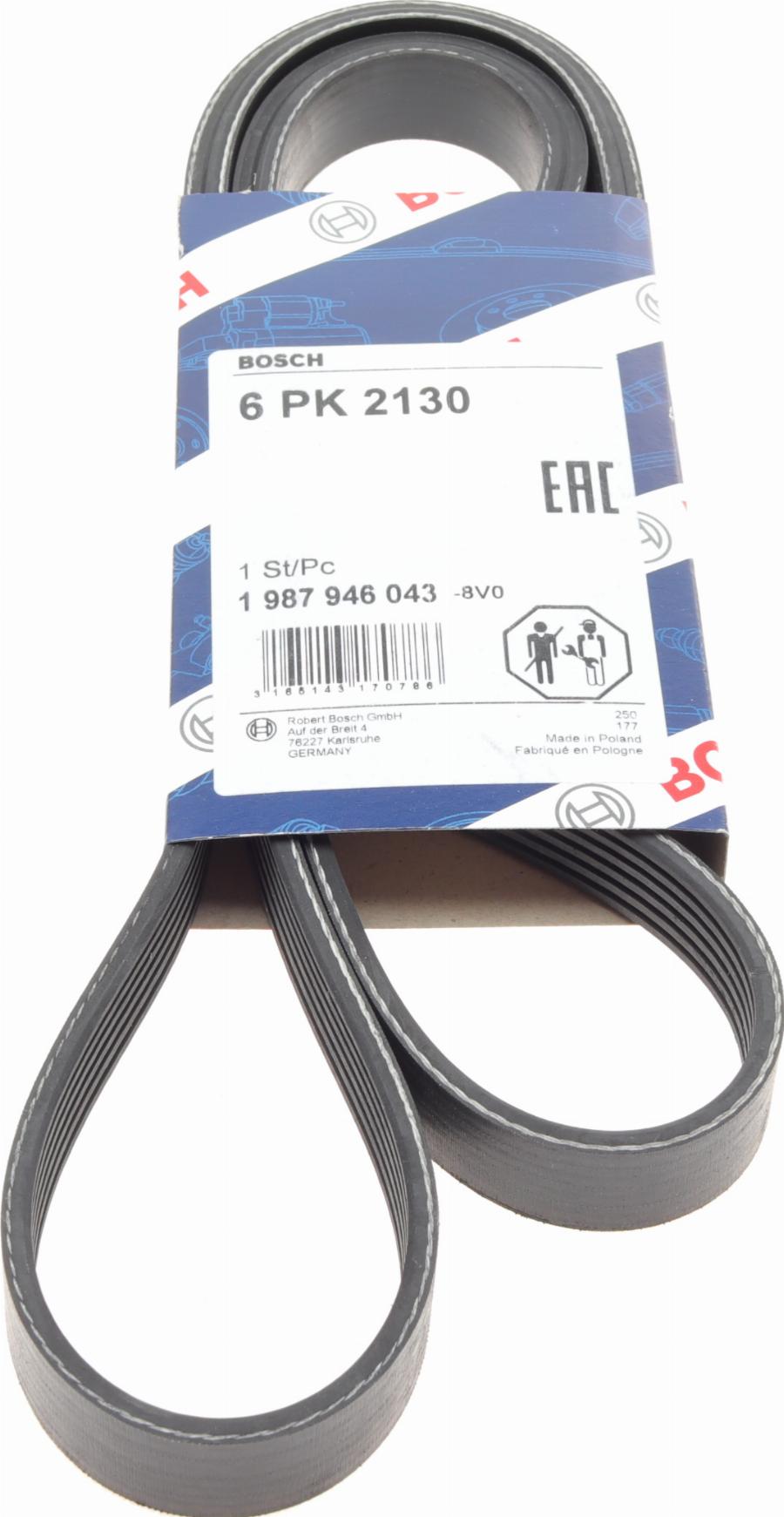 BOSCH 1 987 946 043 - Keilrippenriemen alexcarstop-ersatzteile.com