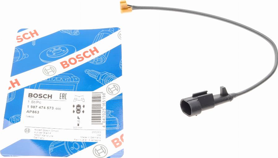 BOSCH 1 987 474 573 - Warnkontakt, Bremsbelagverschleiß alexcarstop-ersatzteile.com