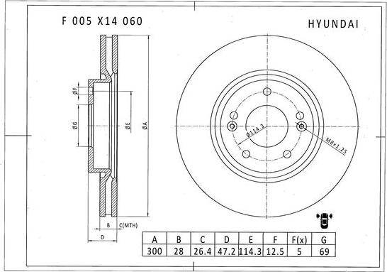 BOSCH F 005 X14 060 - Bremsscheibe alexcarstop-ersatzteile.com