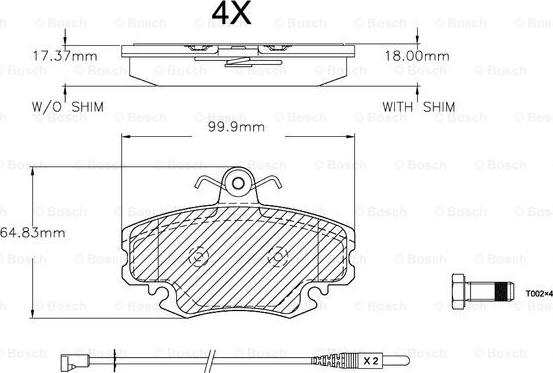 BOSCH F 03A 150 016 - Bremsbelagsatz, Scheibenbremse alexcarstop-ersatzteile.com