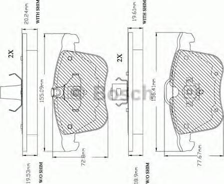 BOSCH F 03A 150 030 - Bremsbelagsatz, Scheibenbremse alexcarstop-ersatzteile.com