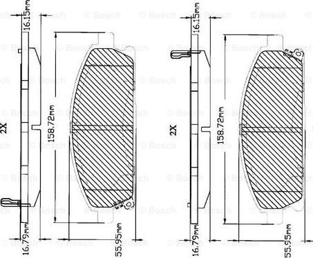 BOSCH F 03B 150 044 - Bremsbelagsatz, Scheibenbremse alexcarstop-ersatzteile.com