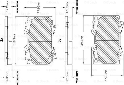 BOSCH F 03B 150 055 - Bremsbelagsatz, Scheibenbremse alexcarstop-ersatzteile.com