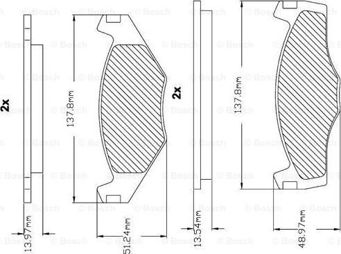 BOSCH F 03B 150 000 - Bremsbelagsatz, Scheibenbremse alexcarstop-ersatzteile.com