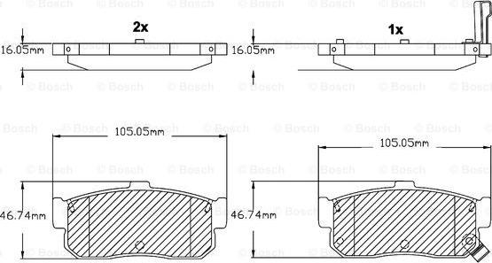 BOSCH F 03B 150 019 - Bremsbelagsatz, Scheibenbremse alexcarstop-ersatzteile.com