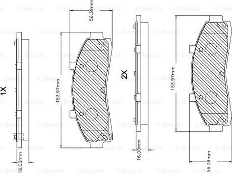 BOSCH F 03B 150 255 - Bremsbelagsatz, Scheibenbremse alexcarstop-ersatzteile.com