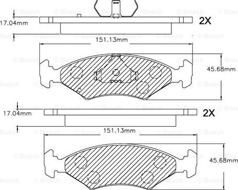 BOSCH F 03B 150 253 - Bremsbelagsatz, Scheibenbremse alexcarstop-ersatzteile.com