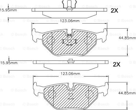 BOSCH F 03B 150 266 - Bremsbelagsatz, Scheibenbremse alexcarstop-ersatzteile.com