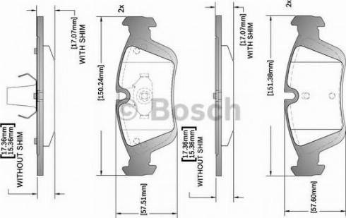 BOSCH F 03B 150 287 - Bremsbelagsatz, Scheibenbremse alexcarstop-ersatzteile.com