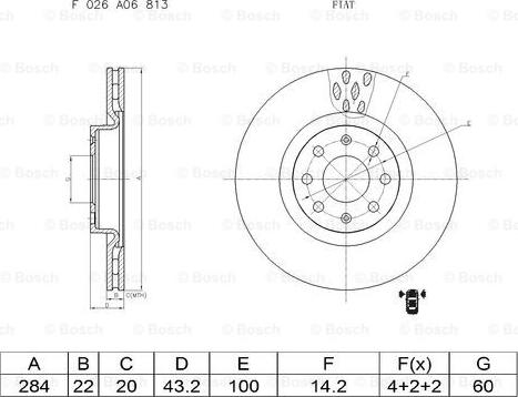 BOSCH F 026 A06 813 - Bremsscheibe alexcarstop-ersatzteile.com