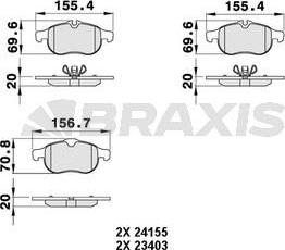 Braxis AA0487 - Bremsbelagsatz, Scheibenbremse alexcarstop-ersatzteile.com