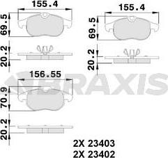 Braxis AA0045 - Bremsbelagsatz, Scheibenbremse alexcarstop-ersatzteile.com