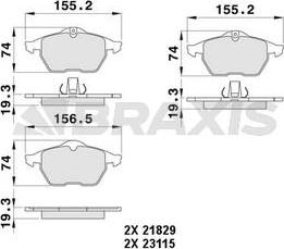 Braxis AA0064 - Bremsbelagsatz, Scheibenbremse alexcarstop-ersatzteile.com