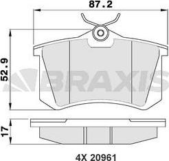 Braxis AA0005 - Bremsbelagsatz, Scheibenbremse alexcarstop-ersatzteile.com