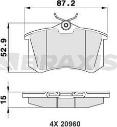 Braxis AA0016 - Bremsbelagsatz, Scheibenbremse alexcarstop-ersatzteile.com