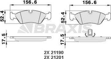 Braxis AA0038 - Bremsbelagsatz, Scheibenbremse alexcarstop-ersatzteile.com