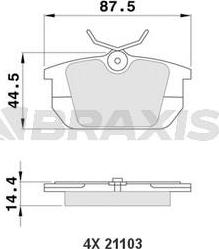 Braxis AA0144 - Bremsbelagsatz, Scheibenbremse alexcarstop-ersatzteile.com