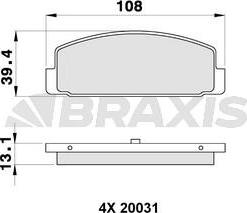 Braxis AA0131 - Bremsbelagsatz, Scheibenbremse alexcarstop-ersatzteile.com