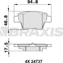 Braxis AA0138 - Bremsbelagsatz, Scheibenbremse alexcarstop-ersatzteile.com