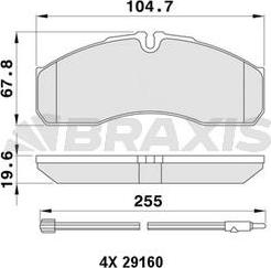 Braxis AA0398 - Bremsbelagsatz, Scheibenbremse alexcarstop-ersatzteile.com