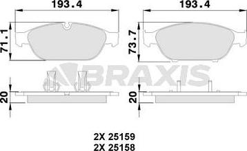 Braxis AA0393 - Bremsbelagsatz, Scheibenbremse alexcarstop-ersatzteile.com