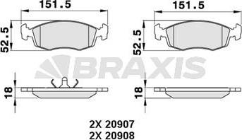 Braxis AA0300 - Bremsbelagsatz, Scheibenbremse alexcarstop-ersatzteile.com