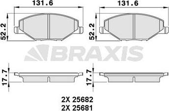 Braxis AA0258 - Bremsbelagsatz, Scheibenbremse alexcarstop-ersatzteile.com