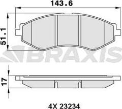 Braxis AA0285 - Bremsbelagsatz, Scheibenbremse alexcarstop-ersatzteile.com