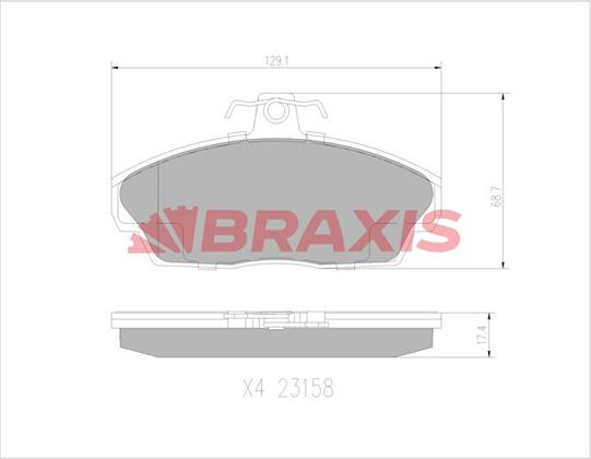 Braxis AA0772 - Bremsbelagsatz, Scheibenbremse alexcarstop-ersatzteile.com