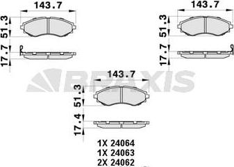 Braxis AB0447 - Bremsbelagsatz, Scheibenbremse alexcarstop-ersatzteile.com