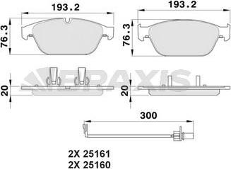 Braxis AB0502 - Bremsbelagsatz, Scheibenbremse alexcarstop-ersatzteile.com