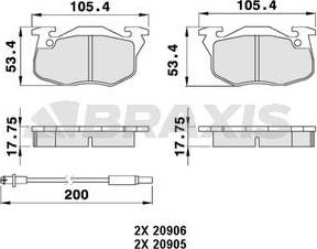 Braxis AB0011 - Bremsbelagsatz, Scheibenbremse alexcarstop-ersatzteile.com