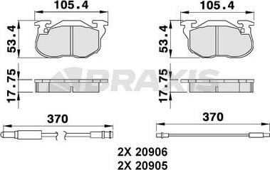 Braxis AB0039 - Bremsbelagsatz, Scheibenbremse alexcarstop-ersatzteile.com