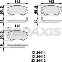 Braxis AB0144 - Bremsbelagsatz, Scheibenbremse alexcarstop-ersatzteile.com