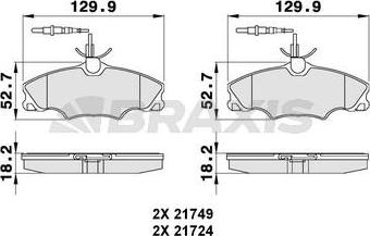 Braxis AB0142 - Bremsbelagsatz, Scheibenbremse alexcarstop-ersatzteile.com