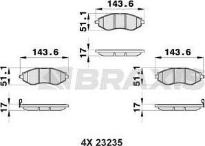 Braxis AB0158 - Bremsbelagsatz, Scheibenbremse alexcarstop-ersatzteile.com