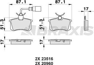 Braxis AB0168 - Bremsbelagsatz, Scheibenbremse alexcarstop-ersatzteile.com