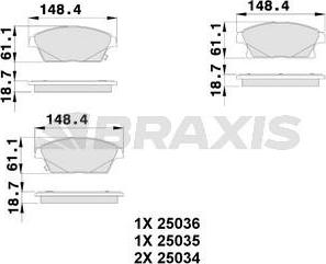 Braxis AB0107 - Bremsbelagsatz, Scheibenbremse alexcarstop-ersatzteile.com